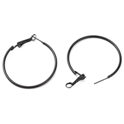 Hoops - Creoler. Rustfri stål. 40 mm. Sort lakeret. 1 par